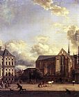 Jan Van Der Heyden Canvas Paintings - Dam Square, Amsterdam